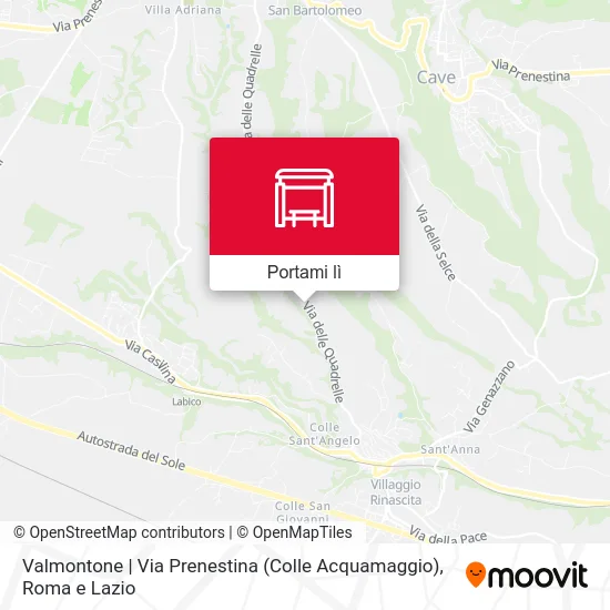 Mappa Valmontone | Via Prenestina (Colle Acquamaggio)