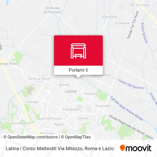 Mappa Latina | Corso Matteotti Via Milazzo