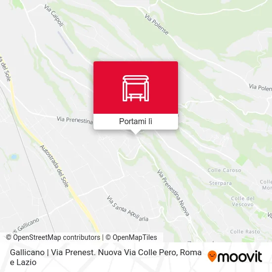 Mappa Gallicano | Via Prenest. Nuova Via Colle Pero