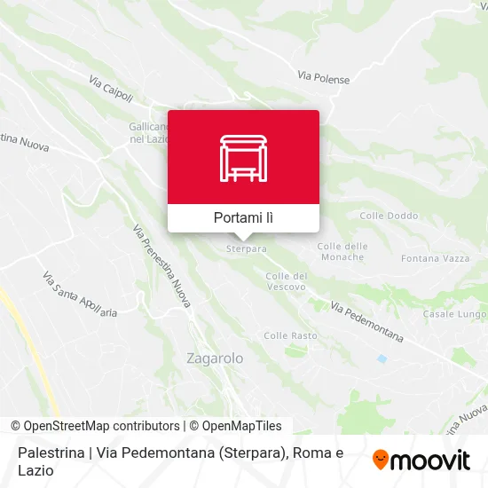Mappa Palestrina | Via Pedemontana (Sterpara)