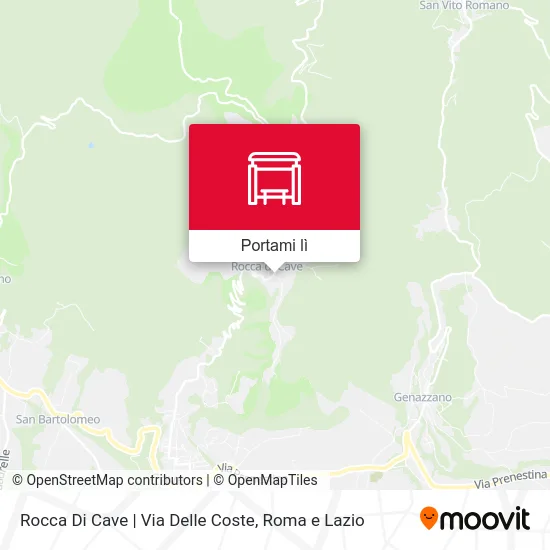 Mappa Rocca Di Cave | Via Delle Coste