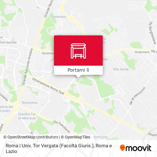 Mappa Roma | Univ. Tor Vergata (Facoltà Giuris.)
