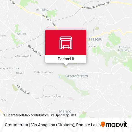 Mappa Grottaferrata | Via Anagnina (Cimitero)