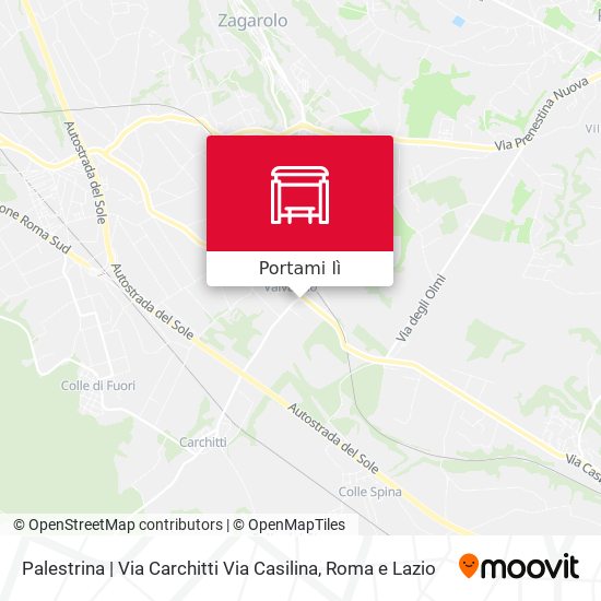 Mappa Palestrina | Via Carchitti Via Casilina