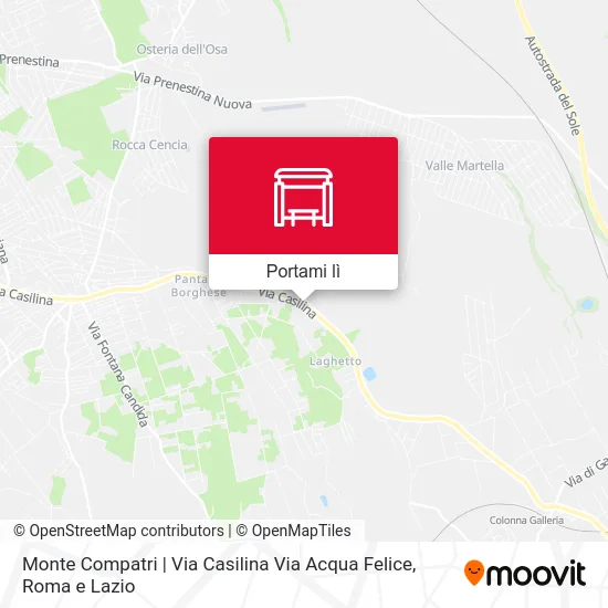 Mappa Monte Compatri | Via Casilina Via Acqua Felice