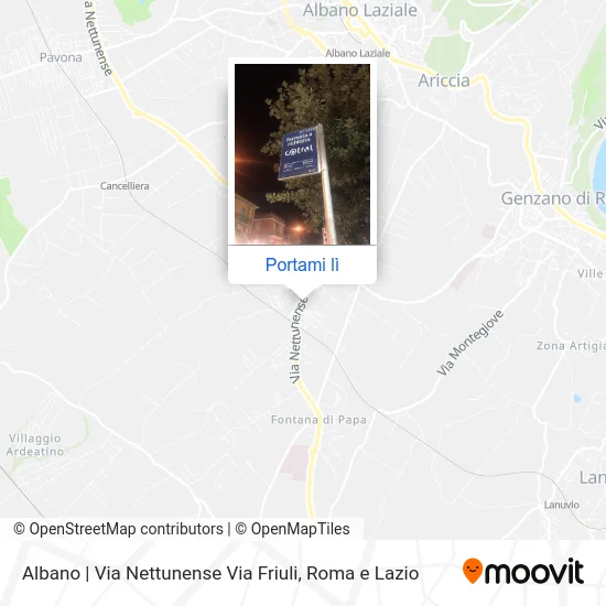 Mappa Albano | Via Nettunense Via Friuli