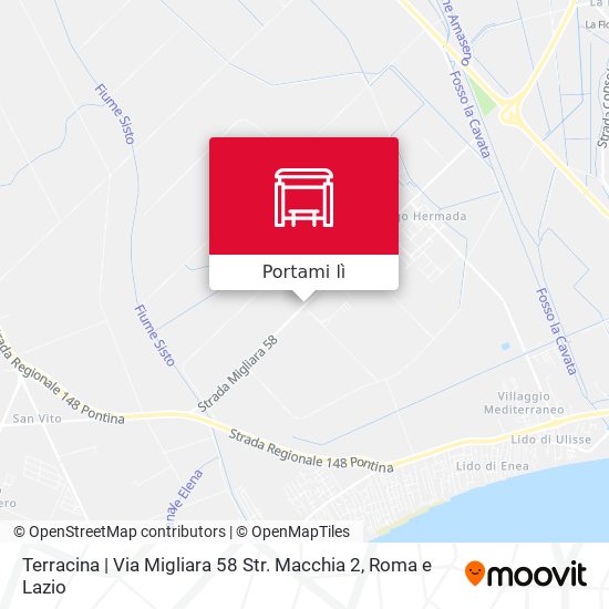 Mappa Terracina | Via Migliara 58 Str. Macchia 2