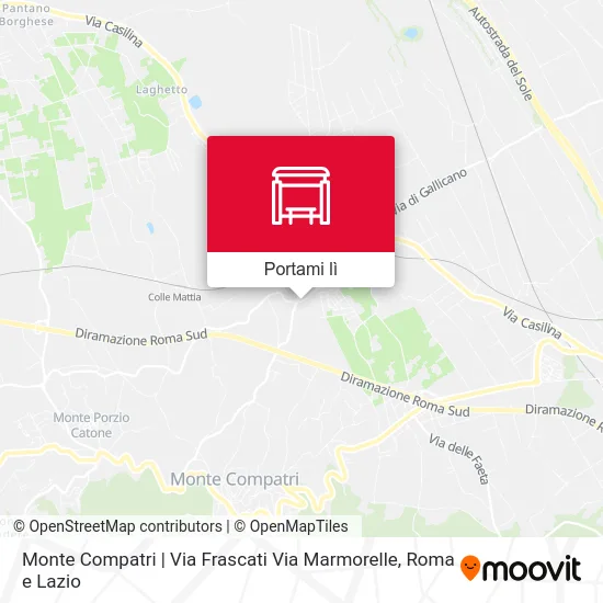 Mappa Monte Compatri | Via Frascati Via Marmorelle