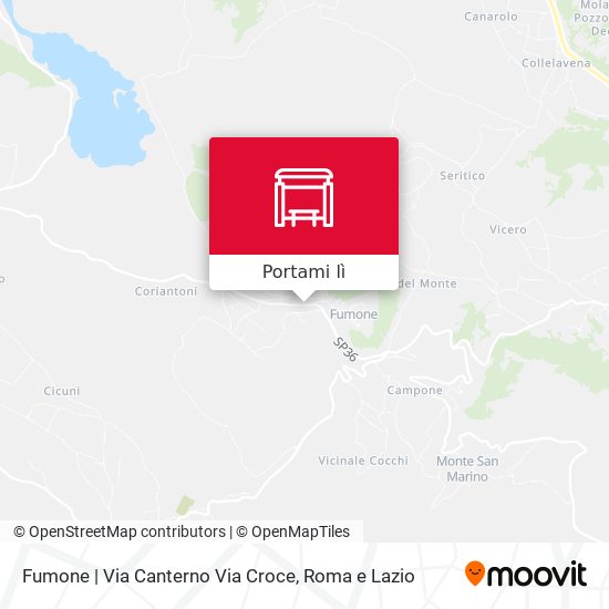 Mappa Fumone | Via Canterno Via Croce