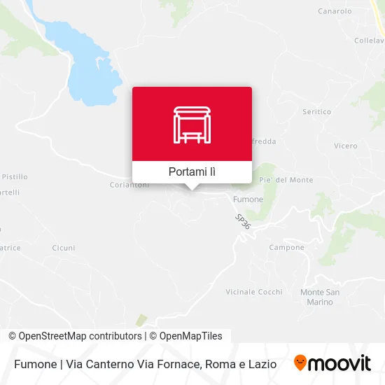 Mappa Fumone | Via Canterno Via Fornace