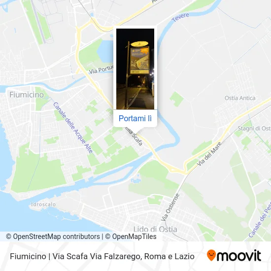 Mappa Fiumicino | Via Scafa Via Falzarego