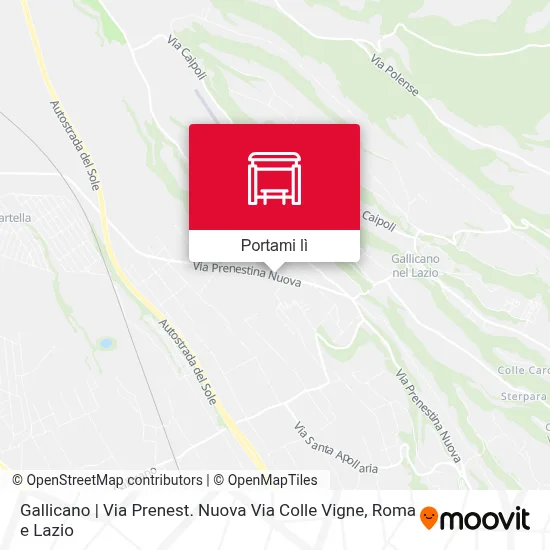 Mappa Gallicano | Via Prenest. Nuova Via Colle Vigne