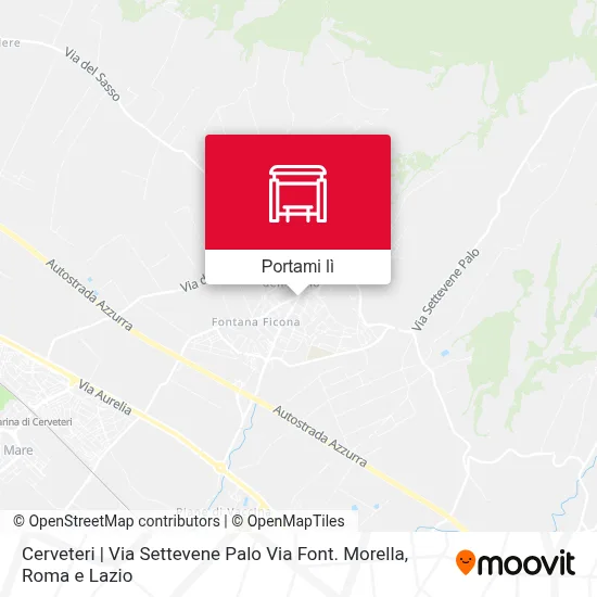 Mappa Cerveteri | Via Settevene Palo Via Font. Morella