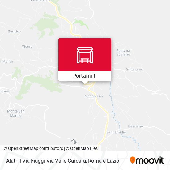 Mappa Alatri | Via Fiuggi Via Valle Carcara