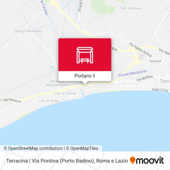 Mappa Terracina | Via Pontina (Porto Badino)