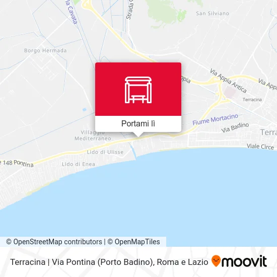 Mappa Terracina | Via Pontina (Porto Badino)