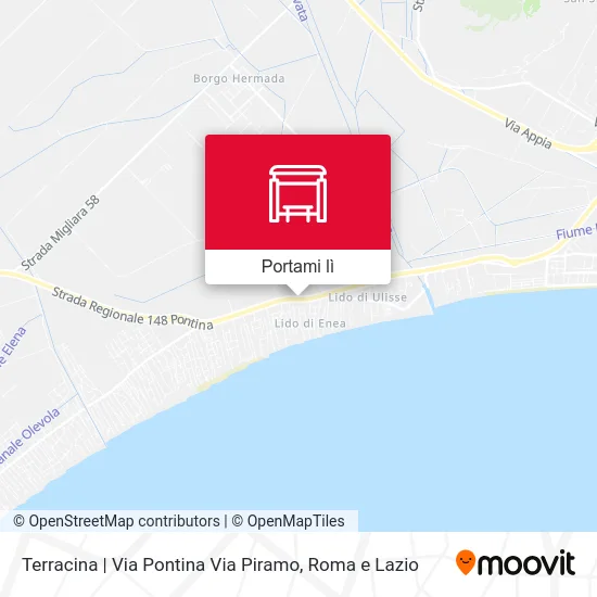 Mappa Terracina | Via Pontina Via Piramo