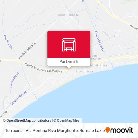 Mappa Terracina | Via Pontina Riva Margherite