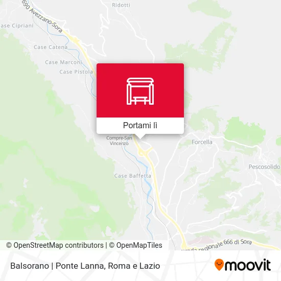 Mappa Balsorano | Ponte Lanna