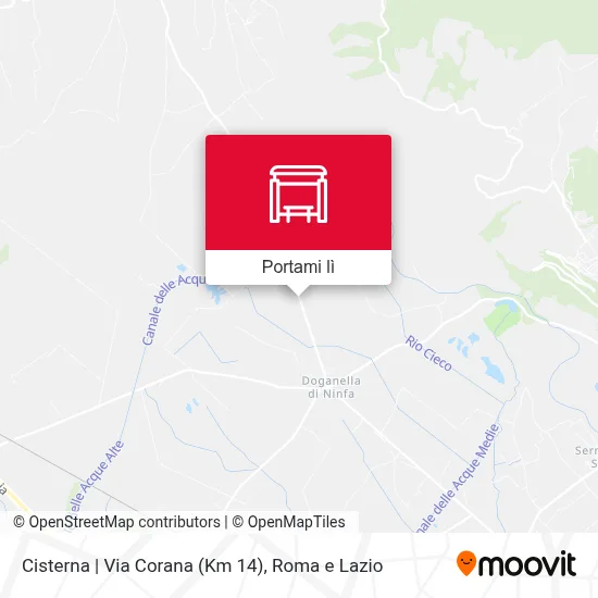Mappa Cisterna | Via Corana (Km 14)