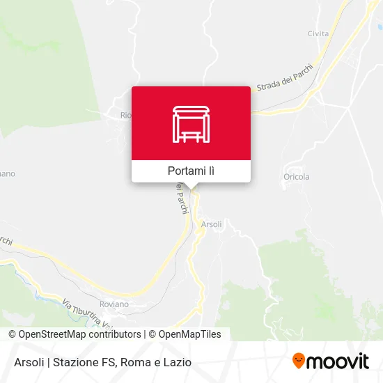 Mappa Arsoli | Stazione FS
