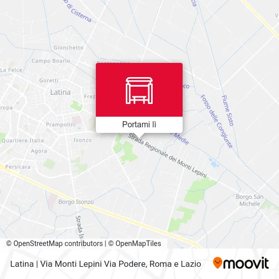 Mappa Latina | Via Monti Lepini Via Podere