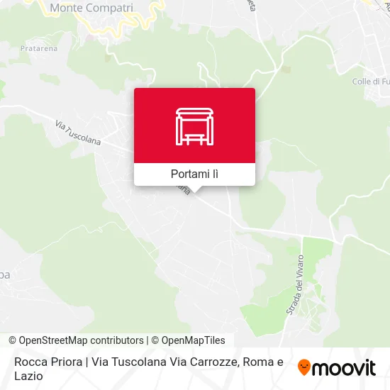 Mappa Rocca Priora | Via Tuscolana Via Carrozze