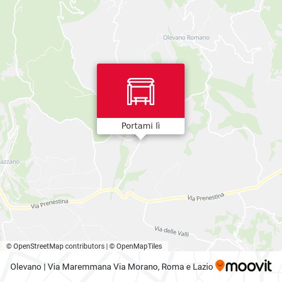 Mappa Olevano | Via Maremmana Via Morano