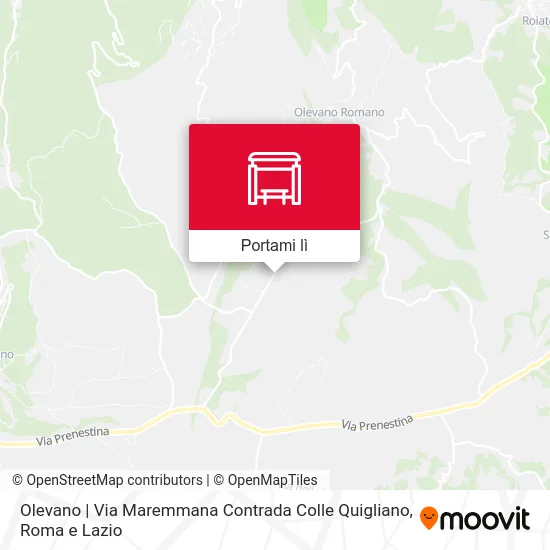 Mappa Olevano | Via Maremmana Contrada Colle Quigliano