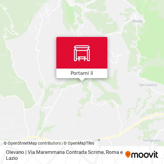 Mappa Olevano | Via Maremmana Contrada Scrime