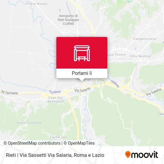 Mappa Rieti | Via Sassetti Via Salaria