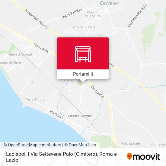 Mappa Ladispoli | Via Settevene Palo (Cimitero)