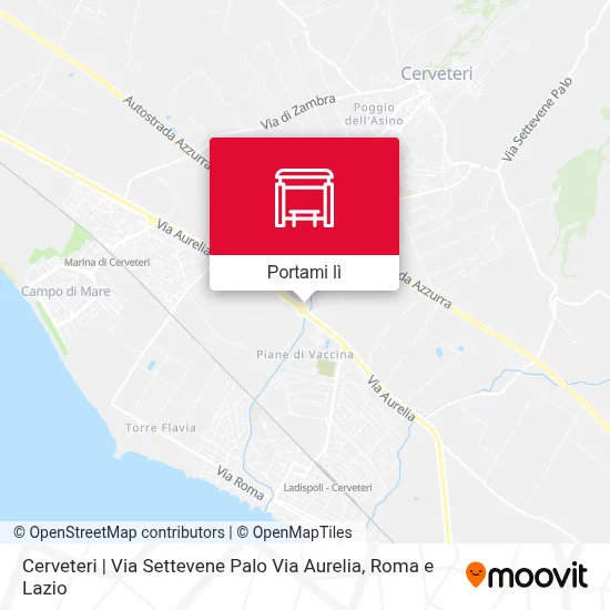 Mappa Cerveteri | Via Settevene Palo Via Aurelia