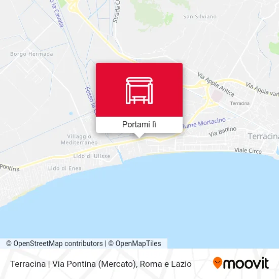 Mappa Terracina | Via Pontina (Mercato)