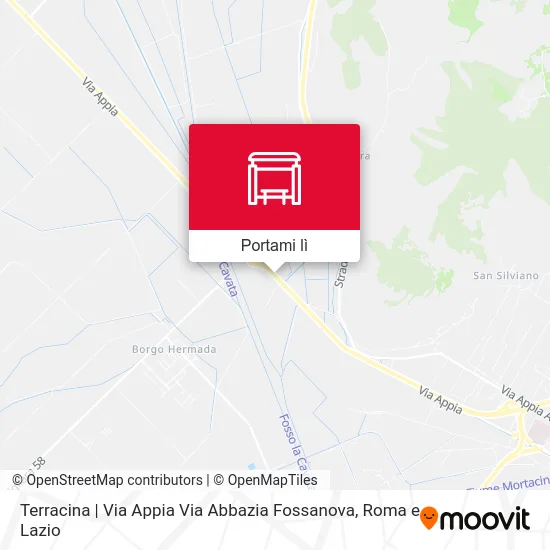 Mappa Terracina | Via Appia Via Abbazia Fossanova