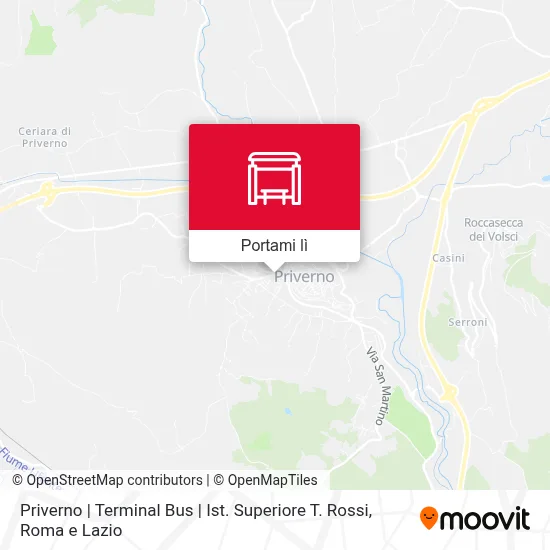 Mappa Priverno | Terminal Bus | Ist. Superiore T. Rossi