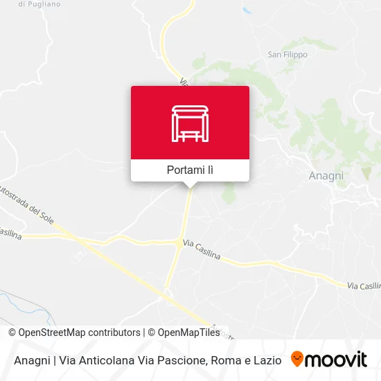 Mappa Anagni | Via Anticolana Via Pascione