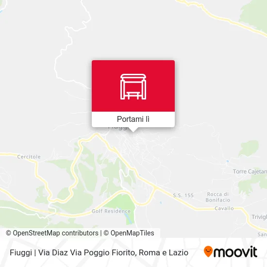 Mappa Fiuggi | Via Diaz Via Poggio Fiorito