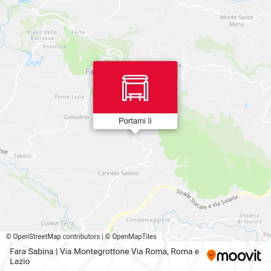 Mappa Fara Sabina | Via Montegrottone Via Roma