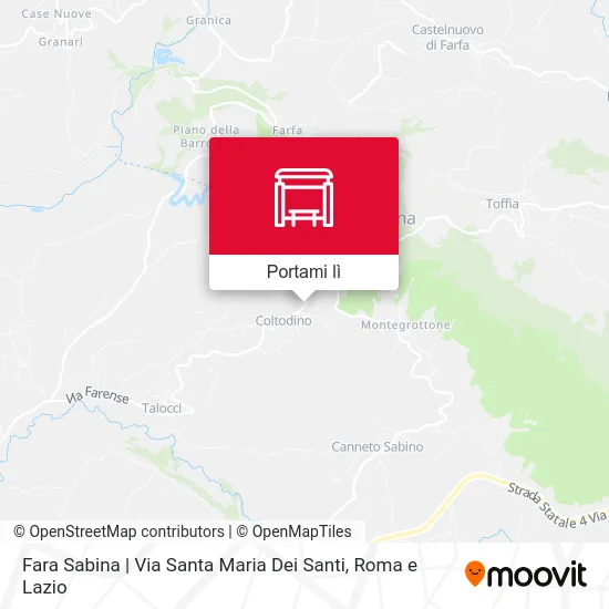 Mappa Fara Sabina | Via Santa Maria Dei Santi