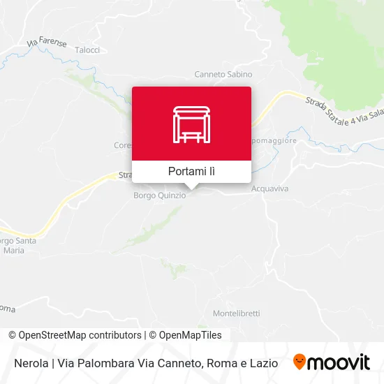 Mappa Nerola | Via Palombara Via Canneto