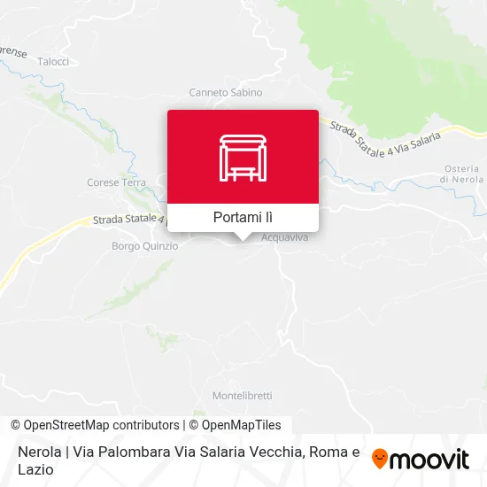 Mappa Nerola | Via Palombara Via Salaria Vecchia