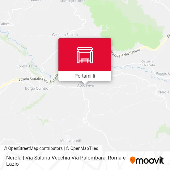 Mappa Nerola | Via Salaria Vecchia Via Palombara