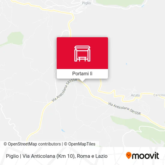 Mappa Piglio | Via Anticolana (Km 10)