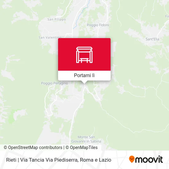 Mappa Rieti | Via Tancia Via Piediserra