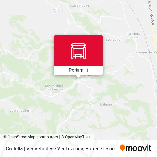 Mappa Civitella | Via Vetriolese Via Teverina