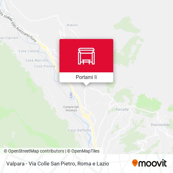 Mappa Valpara - Via Colle San Pietro