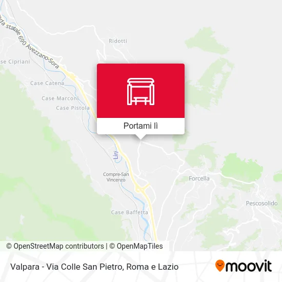 Mappa Valpara - Via Colle San Pietro
