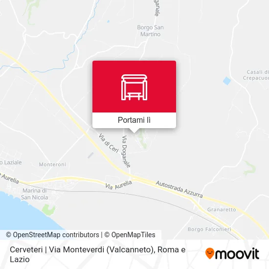 Mappa Cerveteri | Via Monteverdi (Valcanneto)