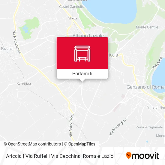 Mappa Ariccia | Via Ruffelli Via Cecchina